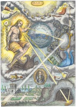 Frontispiece From Kircher Ars Magna Lucis Et Umbrae 1646, Alchemical And Hermetic Emblems 2