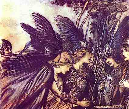 Sieglinde And Brunhilde Meet Her Valkyrie Sisters, Asatru Gods And Heroes