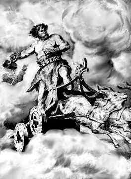 Thor In His Chariot 2, Asatru Gods And Heroes