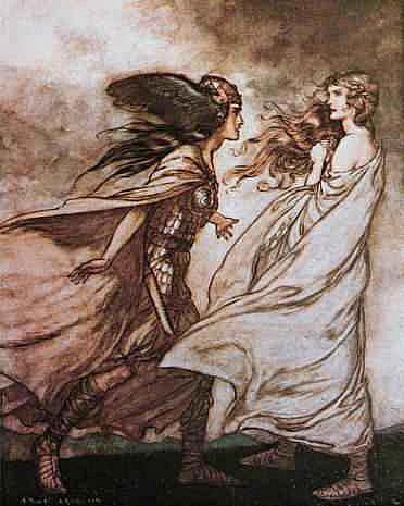 Waltraute Warns Brunhilde To Relinquish The Ring, Asatru Gods And Heroes