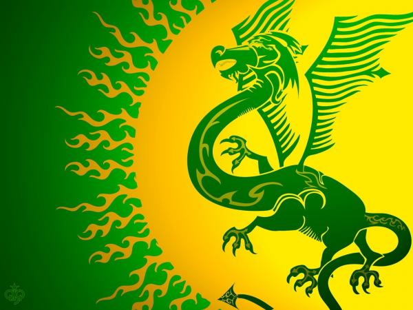 Dragon Background Green