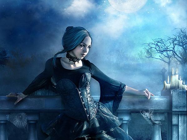 Gothic Princess In Moonlight