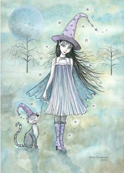 Wiccan Girl And A Cat, Wicca Girls