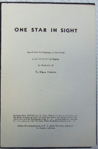 Cover of One Star In Sight