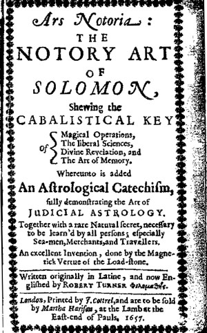 Cover of Ars Notoria The Notary Art Of Solomon